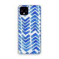 Blauwe pijlen: Pixel 4 Transparant Hoesje