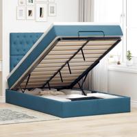 Ottoman bed met matrassen 120x200cm fluweel donkerblauw