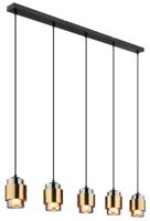 Globo Design hanglampMilley zwart met goud - 15560-5H