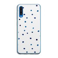 Blauwe stippen: Samsung Galaxy A50 Transparant Hoesje