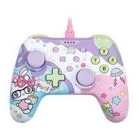Bedrade controller - KONIX - Hello Kitty - Nintendo Switch, Switch OLED en PC - Trilfunctie - 3 m kabel - Paars en roze