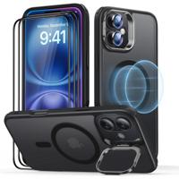 iPhone 16 Classic Hybrid with Stash Stand Protection Bundle - Frosted Black