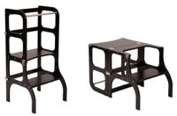 Ette Tete Leertoren Step'n Sit | Inklapbaar tot tafel en stoel | Zwart met zilver