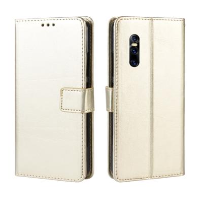Retro Crazy Horse textuur horizontale Flip lederen case voor VIVO V15 Pro met houder & kaartsleuven & fotolijstjes (goud)