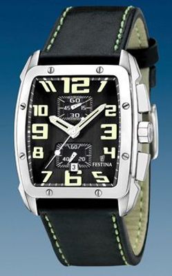 Horlogeband Festina F16259/4 Leder Zwart 25mm