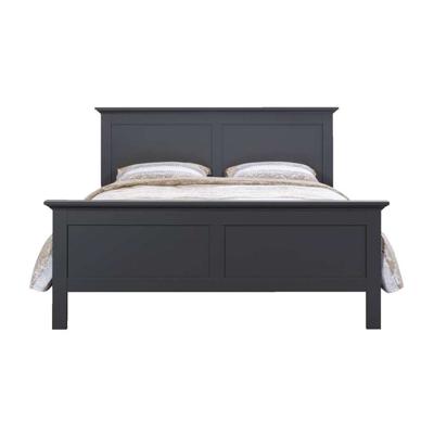 Leen Bakker - Bed Amber - Antraciet - 140x200 Cm - Spaanplaat - Grijs