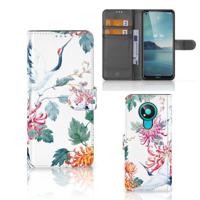 Nokia 3.4 | Telefoonhoesje | Met pasjeshouder | Bird Flowers