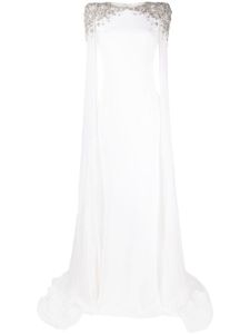 Jenny Packham robe longue Frida à ornements en cristal - Blanc