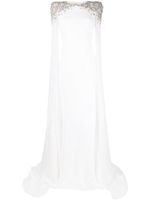 Jenny Packham robe longue Frida à ornements en cristal - Blanc - thumbnail