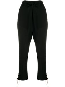 Ann Demeulemeester pantalon droit à taille nouée - Noir