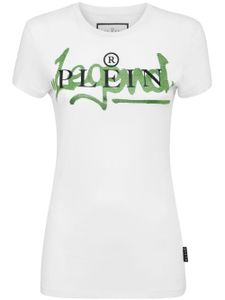 Philipp Plein t-shirt en coton à ornements en cristal - Blanc