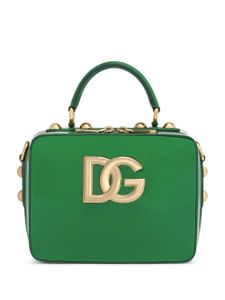 Dolce & Gabbana sac à main en cuir à plaque logo - Vert