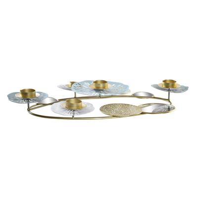 Kroonkandelaar DKD Home Decor Spiegel Gouden Metaal Munt Waterlelie (54 x 33 x 8 cm)