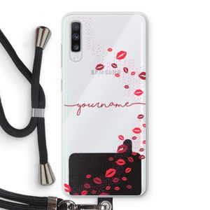 Kusjes: Samsung Galaxy A70 Transparant Hoesje met koord
