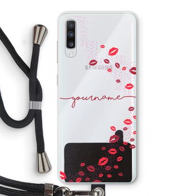 Kusjes: Samsung Galaxy A70 Transparant Hoesje met koord