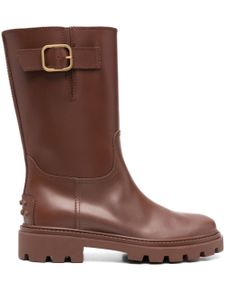 Tod's bottes en cuir à détail de boucle - Marron