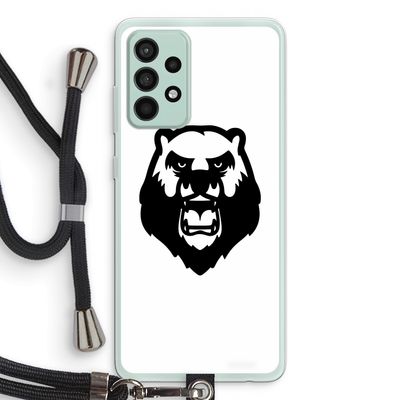 Angry Bear (white): Samsung Galaxy A52s 5G Transparant Hoesje met koord