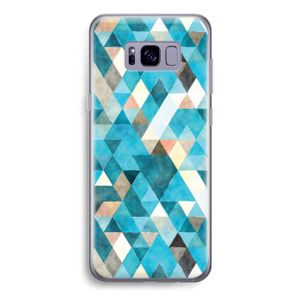 Gekleurde driehoekjes blauw: Samsung Galaxy S8 Transparant Hoesje