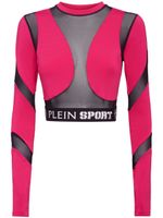 Plein Sport haut crop à bande logo - Rose