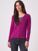 Basic fijngebreid vest met V-hals van biologisch cashmere
