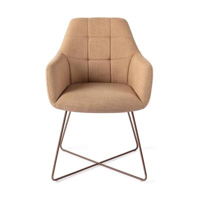Jesper Home Noto eetkamerstoel Toasted Toffee cross rose