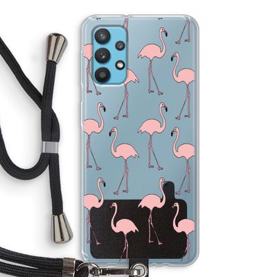 Anything Flamingoes: Samsung Galaxy A32 4G Transparant Hoesje met koord
