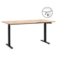 Leen Bakker - Bureau Homeworx Zit/sta Handmatig Verstelbaar - Mangohout/zwart - 75/118x160x80 Cm - Hout/Mangohout - Bruin