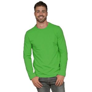 Basic stretch shirt lange mouwen/longsleeve limegroen voor heren 2XL (44/56)  -