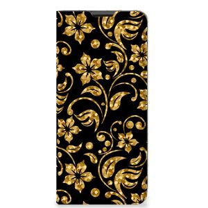 Motorola Moto G51 5G Smart Cover Gouden Bloemen