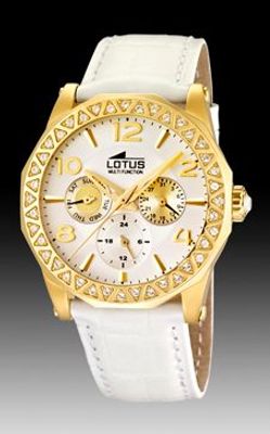 Horlogeband Lotus 15761/1 (BC07678) Croco leder Wit 22mm