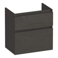 Brauer Delight - Onderkast Ondiep - 60 cm - met 2 Softclose Lades Greeploos en 1 Sifon Uitsparing - Timber Anthracite