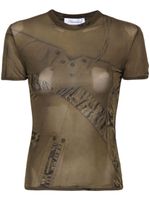 Blumarine t-shirt à effet de transparence - Vert - thumbnail