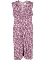 ISABEL MARANT robe froncée à imprimé géométrique - Violet