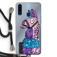 Lama: Samsung Galaxy A20s Transparant Hoesje met koord