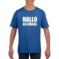 Hallo allemaal fun t-shirt blauw voor kinderen XL (158-164)  -