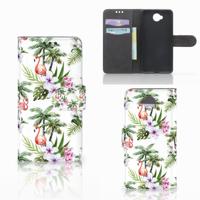 Microsoft Lumia 650 | Telefoonhoesje | Met pasjeshouder | Flamingo Palms
