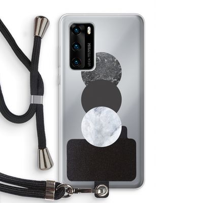 Marmeren cirkels: Huawei P40 Transparant Hoesje met koord