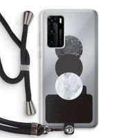 Marmeren cirkels: Huawei P40 Transparant Hoesje met koord