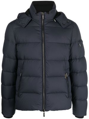 Moorer doudoune zippée à capuche - Bleu