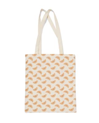 HEMA Canvas Tas 42x36cm Croissants Beige