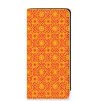 Samsung Galaxy A41 Hoesje met Magneet Batik Oranje - thumbnail