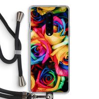 Neon bloemen: OnePlus 8 Transparant Hoesje met koord