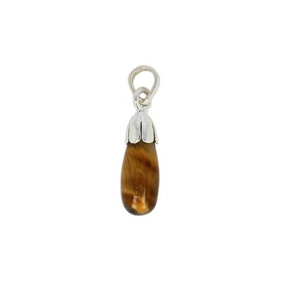 Zilveren Hanger Tijgeroog Druppel