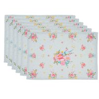 HAES DECO - Set van 6 Placemats - 48x33 cm - 100% Katoen - Cheerful Birdie - thumbnail