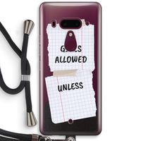 No Girls Allowed Unless: HTC U12+ Transparant Hoesje met koord