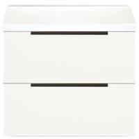 Seville Badmeubelset 60 cm - Wastafelblad Wit Hoogglans Edge Greep