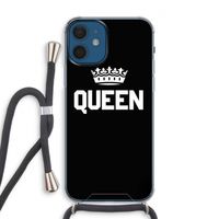 Queen zwart: iPhone 12 Transparant Hoesje met koord Queen zwart: iPhone 12 Transparant Hoesje met koord