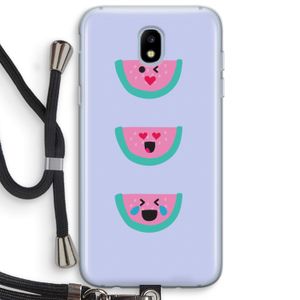 Smiley watermeloen: Samsung Galaxy J5 (2017) Transparant Hoesje met koord