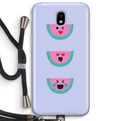 Smiley watermeloen: Samsung Galaxy J5 (2017) Transparant Hoesje met koord