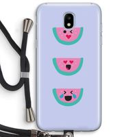 Smiley watermeloen: Samsung Galaxy J5 (2017) Transparant Hoesje met koord